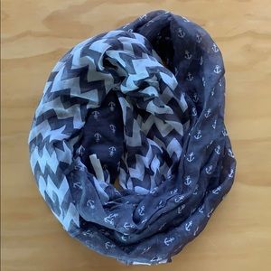 Anchor and Chevron Infinity Scarf